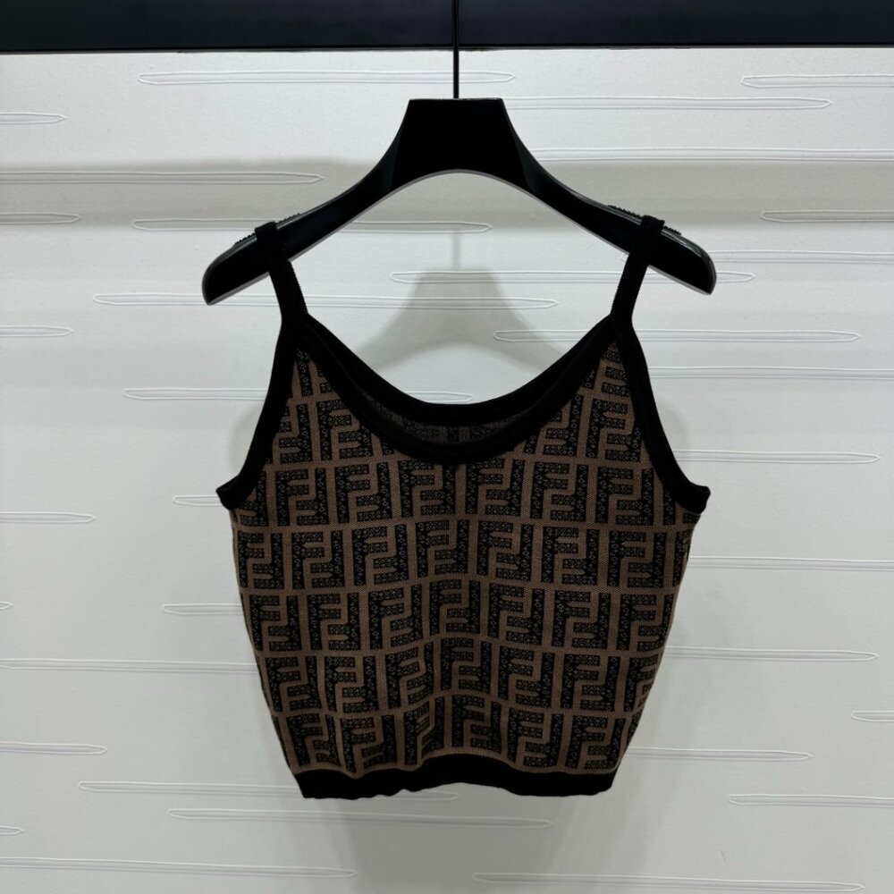 Fendi jacquard knitted camisole